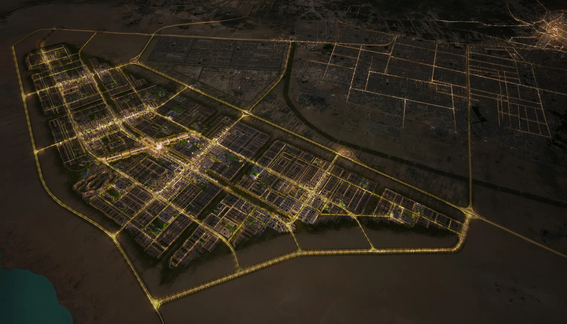 New Kabala Master Plan - Night View - A multi-phase and multi- yea real estate development spanning over 20 sq. km.