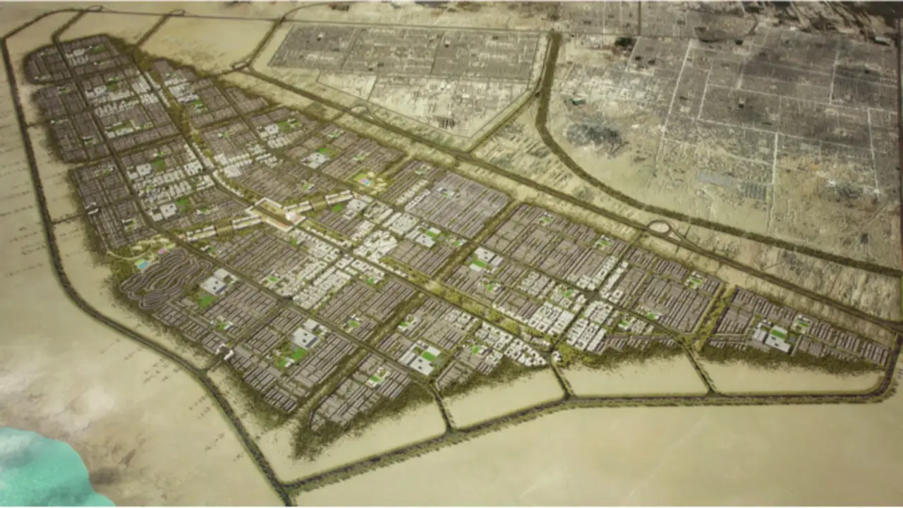 Arial View - Karbala Master Plan - A 20 square km development spanning 40 neighborhoods in Karbala - Iraq