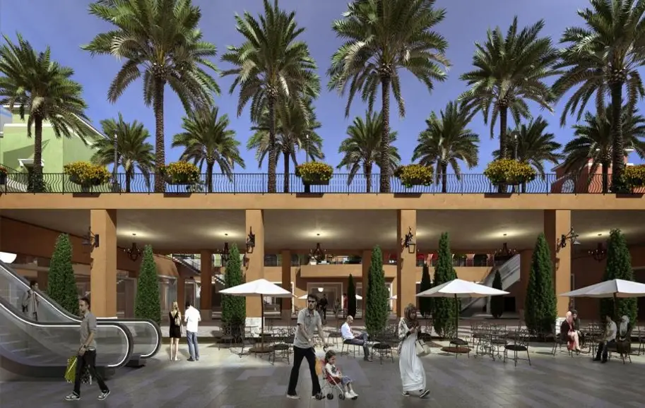 The Shopping Center in Zarqa, Jordan, offers indoor and outdoor shopping areas.