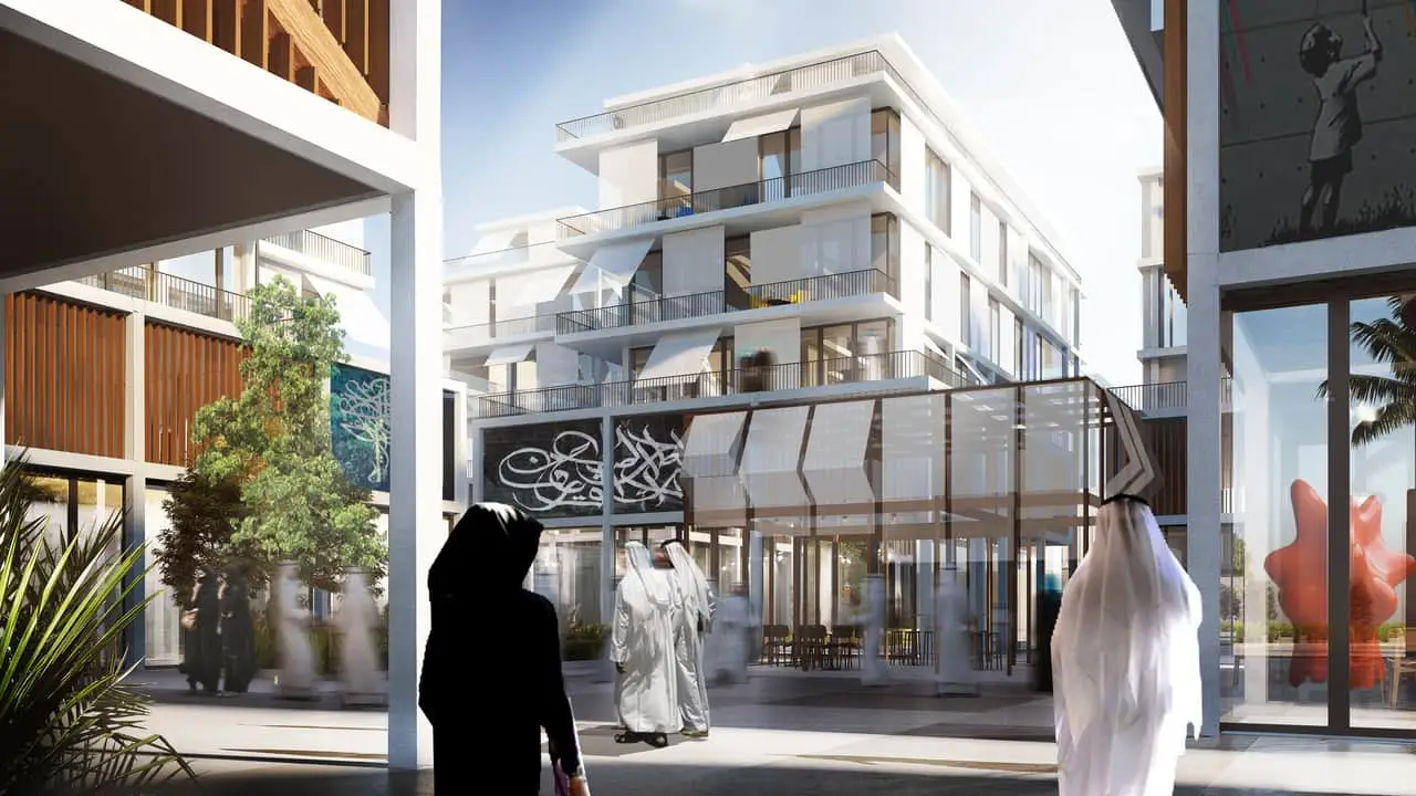 Court Yard View for a Modern Mix-Use Development