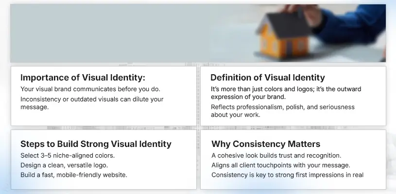 How to Master Real Estate Branding Strategies to Dominate Your Market 9 Developing a Consistent Visual Identity - Real estate branding strategies - Ahmad Khalaf